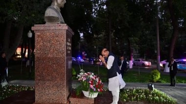 World News | Rajnath Singh Pays Tribute to Former Indian PM Lal Bahadur Shastri in Tashkent