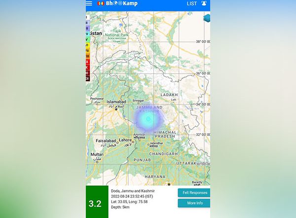 India News | Two Earthquakes in Span of One Hour Hit J-K's Katra, Second Earthquake Was of 3.2 Magnitude