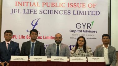 Business News | JFL Life Sciences Limited SME IPO - NSE Emerge Opens on 25th August 2022; Intends to Raise Rs 1,816.58 Lakhs Through 29,78,000 Equity Shares