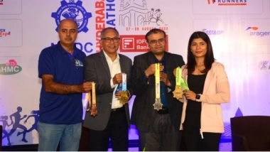 Business News | Hyderabad Runners Society Unveils Finishers Medal of NMDC Hyderabad Marathon 2022