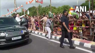 India News | PM Modi Receives Warm Welcome in Bhuj, Holds Roadshow
