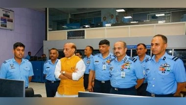 India News | Defence Minister Rajnath Singh Visits Premier Radar Station of Indian Air Force