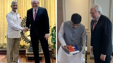 World News | Former Australian PM Rudd Meets Jaishankar, Goyal