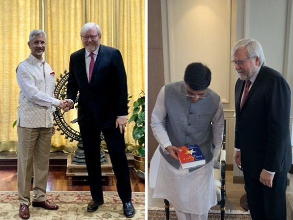 World News | Former Australian PM Rudd Meets Jaishankar, Goyal - Vimarsana News