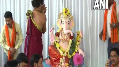 India News | Ganesh Idol Installed at Eidgah Ground in Karnataka's Hubbali-Dharwad After HC Order