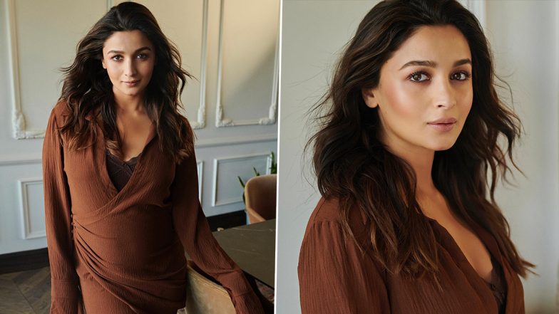 Alia Bhatt Flaunts Her Baby Bump in a Comfy Brown Wrap Dress; Check Out Her Latest Maternity Style Here (View Pics)