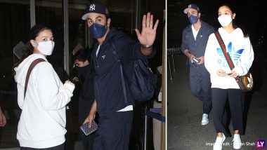 Alia Bhatt and Ranbir Kapoor Jet Off to an Undisclosed Location As They Papped at Mumbai Airport (Watch Video)