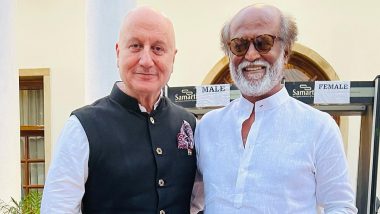 Anupam Kher Is All Smiles As He Poses With ‘Dost’ Rajinikanth at Rashtrapati Bhavan (View Pics)