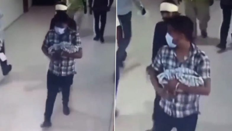 Child Kidnapping Video: Man Steals Newborn from Meerut Medical College, Accused Caught on CCTV; Manhunt Launched