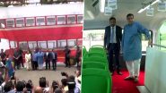 Union Minister Nitin Gadkari Unveils India’s First Double Decker AC Electric Bus in Mumbai (See Pics)