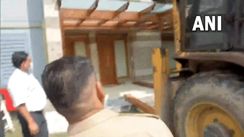 Bulldozers Demolish Illegal Construction at Home of Shrikant Tyagi