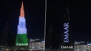 Tiranga on Burj Khalifa! Independence Day 2022 Celebrations Get Grander With World’s Tallest Building Illuminated With Colours of Indian National Flag (Watch Video)