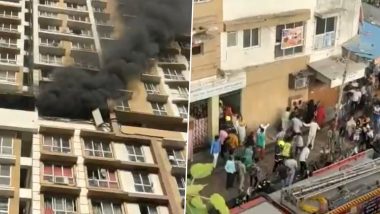 Mumbai: Fire Breaks Out on 14th Floor of a Residential Building in Byculla (Watch Video)