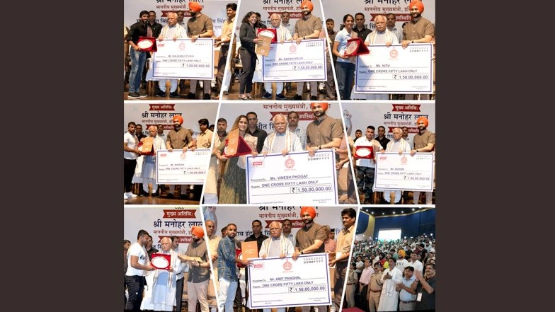 Haryana CM Manohar Lal Khattar Felicitates CWG 2022 Medalists, Assures Them All Support in Future