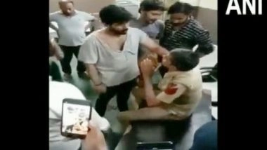 India News | Viral Video Shows Constable Beaten by Mob Inside Police Station