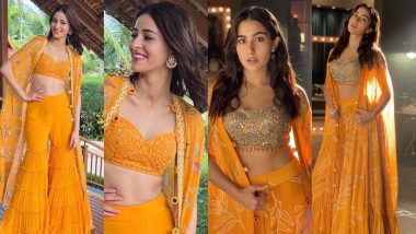 Fashion Faceoff: Ananya Panday or Sara Ali Khan, Whose Orange Arpita Mehta Outfit Did You Like?