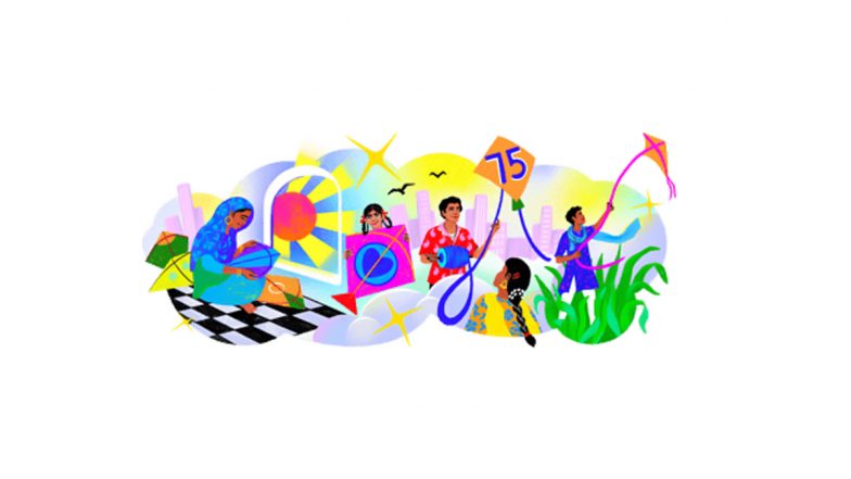 India Independence Day 2022 Google Doodle: Colourful Kite-Flying Animation Marks 75th Year of Indian Independence on 15th August