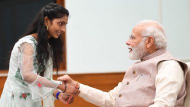 Raksha Bandhan 2022: PM Narendra Modi Celebrates Rakhi With Daughters of PMO Staff (See Pics)