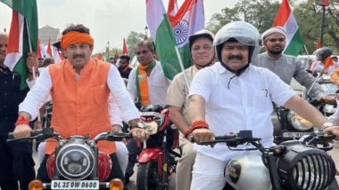BJP MP Manoj Tiwari Fined for Not Wearing Helmet During ‘Har Ghar Tiranga’ Bike Rally, Issues Apology