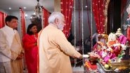 Ganeshotsav 2022: PM Narendra Modi Performs &lsquo;Aarti&rsquo; at Piyush Goyal&rsquo;s Residence in Delhi on Ganesh Chaturthi (Watch Video)
