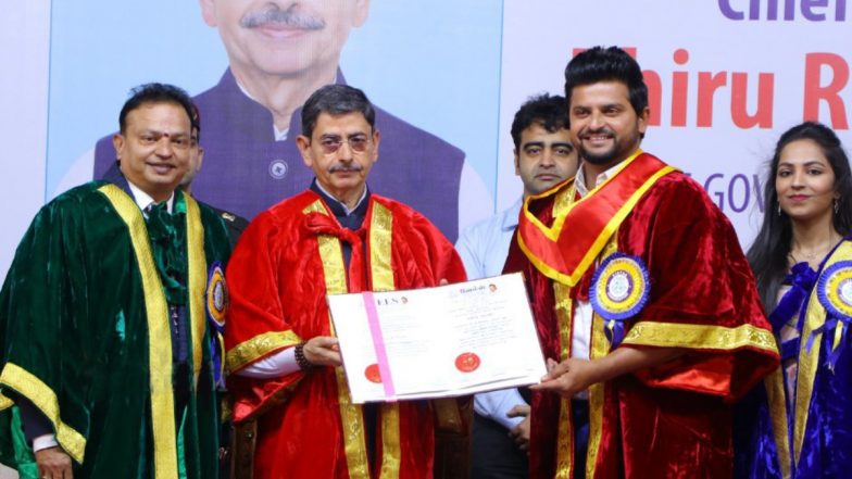 Suresh Raina, Former India Cricketer, Receives Honorary Doctorate From Vels University in Chennai