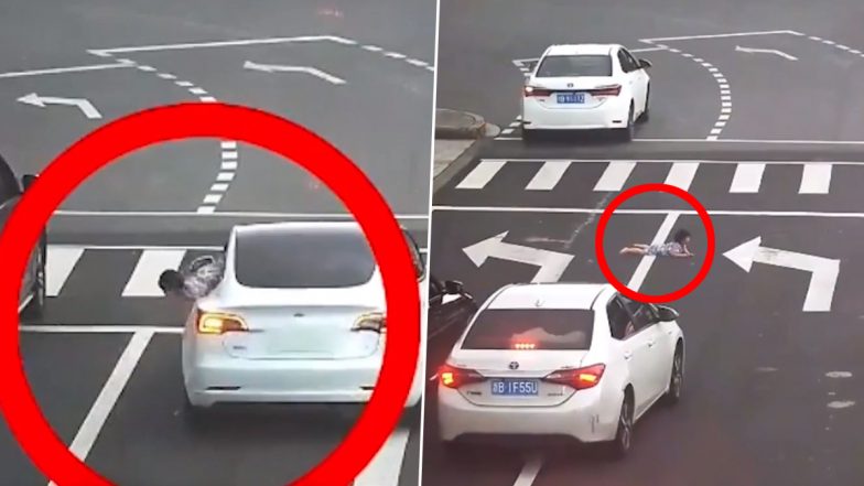 Child Falls Out of Car Window At Busy Junction in China; Gets Save By Motorists; Watch Viral Video 