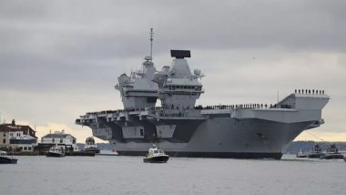 HMS Prince of Wales, UK's Biggest Aircraft Carrier, Breaks Down on Way to US (Watch Video)