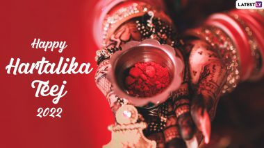 Hartalika Teej 2022 Wishes & Greetings: WhatsApp Stickers, Facebook Messages, GIFs, Telegram Photos & SMS to Send on the Auspicious Fasting Festival