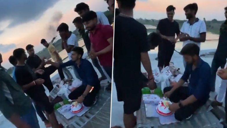 Video: Youth Fires Gun in Air During Birthday Celebration in UP Village, Creates Panic Among Locals