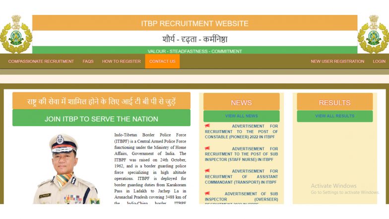 ITBP Recruitment 2022: Applications Invited for 293 Constable and Other ...