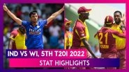 India vs West Indies, 5th T20I 2022 Stat Highlights: Shreyas Iyer, Ravi Bishnoi Reach Milestones