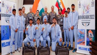 Sports News | Chief of Naval Staff Felicitates Indian Navy Participants in Commonwealth Games 2022