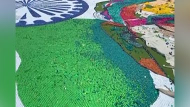Independence Day 2022: Artists Set World Record by Creating Map of India, Portrait of PM Narendra Modi Using Bottle Caps in Indore