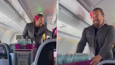 Jason Momoa Surprises Passengers, Makes Their Day by Serving Drinks on Flight (Watch Video)