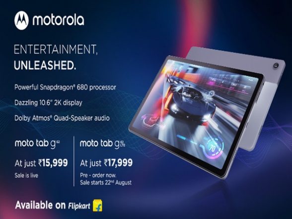Business News | Motorola Launches Moto Tab G62 Wi-Fi and Tab G62 LTE, Disrupting the Indian Tablet Market - Vimarsana News