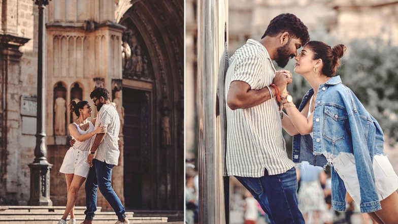 Nayanthara and Vignesh Shivan Strike Romantic Poses on the Streets of Spain (View Pics)