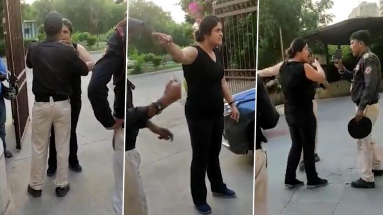 Noida: Woman Detained After Her Video of Hurling Abuses and Assaulting Security Guard Goes Viral, Shows Zero Remorse for Her Misbehaviour