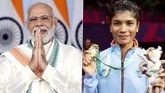 PM Narendra Modi To Host CWG 2022 Medal Winners at His Residence Tomorrow, Boxer Nikhat Zareen Likely To Get an Autograph on Her Boxing Gloves