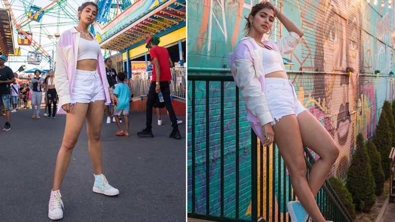 Pooja Hegde Wears Crop Top and Denim Shorts for Her Adventurous Time in NYC Park (View Pics)