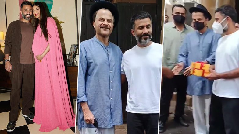 Mom Sonam Kapoor Arrives Home With Her Newborn Son; Dad Anand Ahuja Distributes Sweets to Paps (Watch Video)