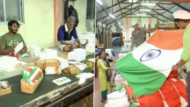 Har Ghar Tiranga: National Flags Are Being Made From Khadi in Mumbai As Demand for Flags Increases (See Pics)