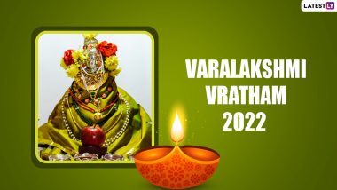 Varalakshmi Vratham 2022 Greetings and HD Images: Send Goddess Lakshmi Wallpapers, WhatsApp Messages, Facebook Quotes & SMS on This Auspicious Day