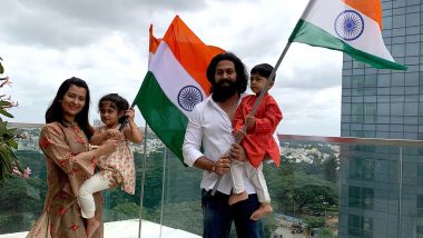 Independence Day 2022: Yash His Wife Radhika Pandit and Kids Wave the Tiranga With Pride on August 15 (View Pics)