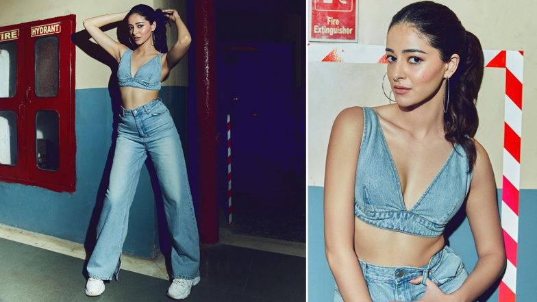 Ananya Panday Nails Denim-on-Denim Look With Hot Bralette and Jeans For Liger Movie's Promotional Shoot; View Pics