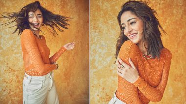 Ananya Panday Looks Funky in Orange Mesh Top and White Denims, Flaunts Her Dramatic Style for Liger Promotions! (View Pics)