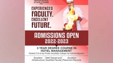 Business News | Grow with the Rising Hospitality Industry, Apply Now for Reputed Courses at Heritage Institute Of Hotel And Tourism