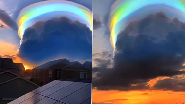 Extremely Rare Rainbow Scarf Cloud Appears in China; Viral Video of Awe-Inspiring Weather Phenomenon Stuns Internet!
