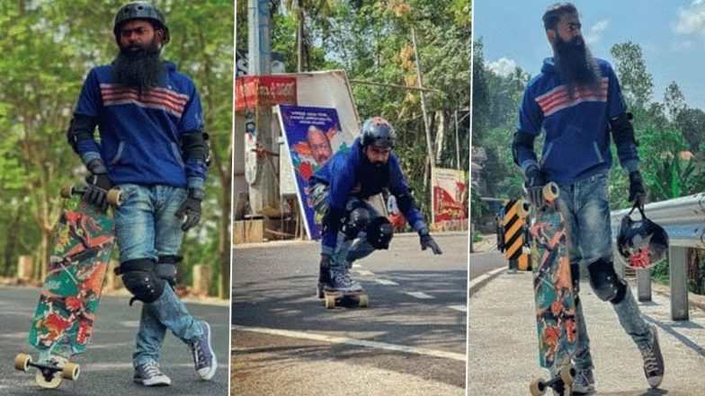 Kerala Youth Anas Hajas Traveling from Kanyakumari to Kashmir on Skateboard Expedition Loses His Life After Getting Hit by Speeding Truck in Haryana 