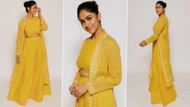 Mrunal Thakur Serves Glam in Her Yellow Ethnic Ensemble; View Pics of Sita Ramam Actress in Stylish Outfit!