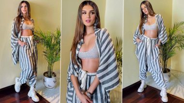 Tara Sutaria Flaunts Her Toned Midriff in Sexy Sports Bra and Oversized Shirt; View Pics of Ek Villian Returns Actress in Modish Co-Ord Set